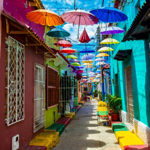 Umbrellas of Calle Angosto
